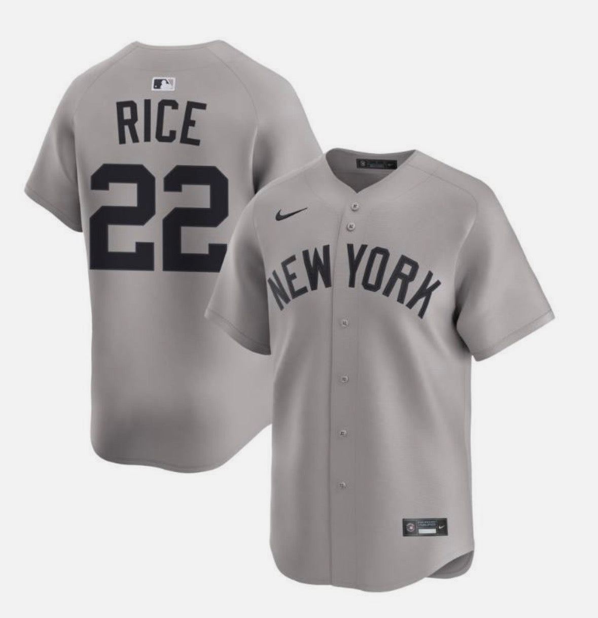 Ben Rice YOUTH KIDS New York Yankees Official MLB Nike gray product image 1