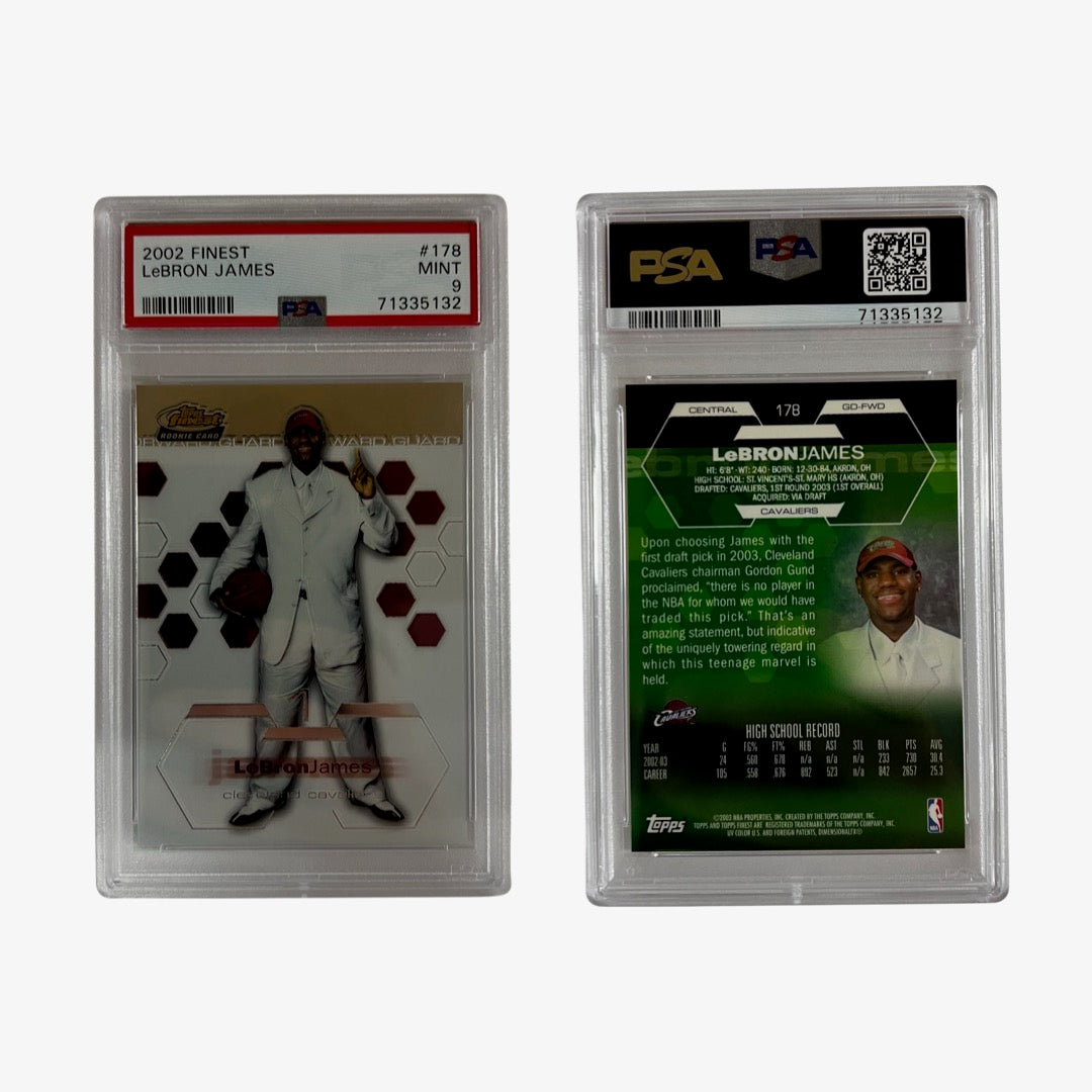 2002 Lebron James Topps Finest RC #178 PSA MT 9 product image 1, provided for visual reference and product detail review