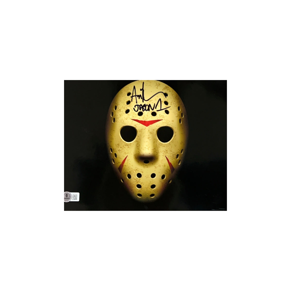 Ari Lehman Autographed Friday The 13th Mask Blackout 8x10 Beckett product image 1, provided for visual reference and product