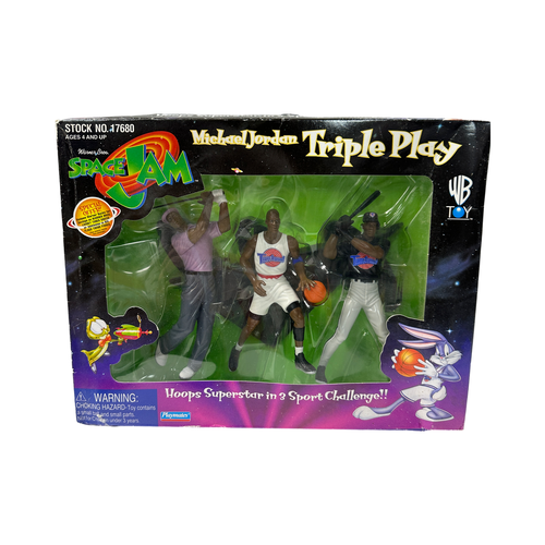 1996 Michael Jordan Warner Brothers Space Jam Triple Play Toy product image 1, provided for visual reference and product