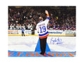 Bryan Trottier Autographed New York Islanders 11x14 Retirement Night Back View "HOF 97" Inscription Steiner CX product image