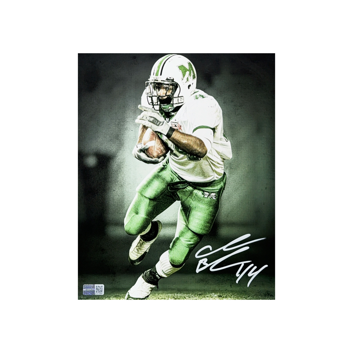 Ahmad Bradshaw Autographed Marshall Thundering Herd Edit 8x10 Steiner CX product image 1, provided for visual reference and