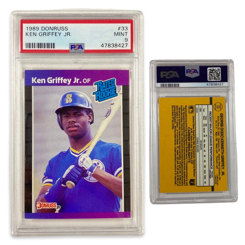 1989 Ken Griffey Jr. Donruss Rated Rookie #33 PSA MINT 9 product image 1, provided for visual reference and product detail