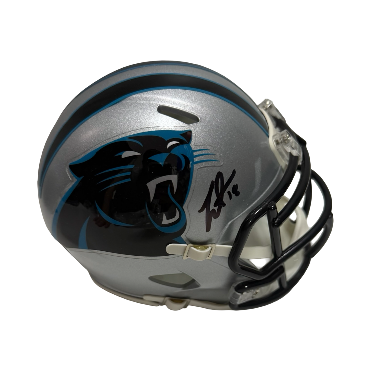 Jalen Coker Autographed Carolina Panthers Speed Mini Helmet Beckett product image 1, provided for visual reference and