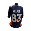 Wes Welker Navy Blue Denver Broncos Autographed Jersey JSA product image 1, provided for visual reference and product detail