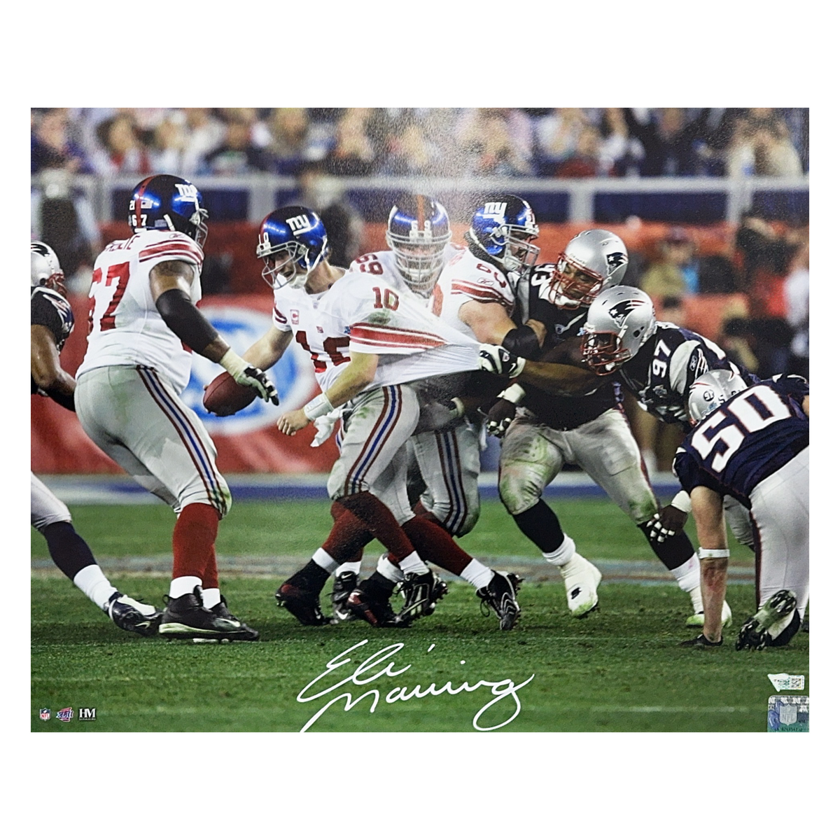 Eli Manning Autographed New York Giants Great Escape 16x20 Fanatics product image 1, provided for visual reference and