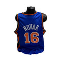 Steve Novak Autographed New York Knicks Blue Jersey Black Stripe Inscribed Novakaine Beckett BAS product image 1, provided