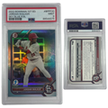 2022 Jordan Walker Bowman 1st Edition Sky Blue Foil #BPPF20 PSA MINT 9 product image 1, provided for visual reference and