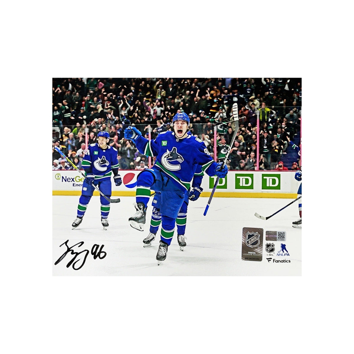 Andrei Kuzmenko Autographed Vancouver Canucks 8x10 Steiner CX product image 1, provided for visual reference and product