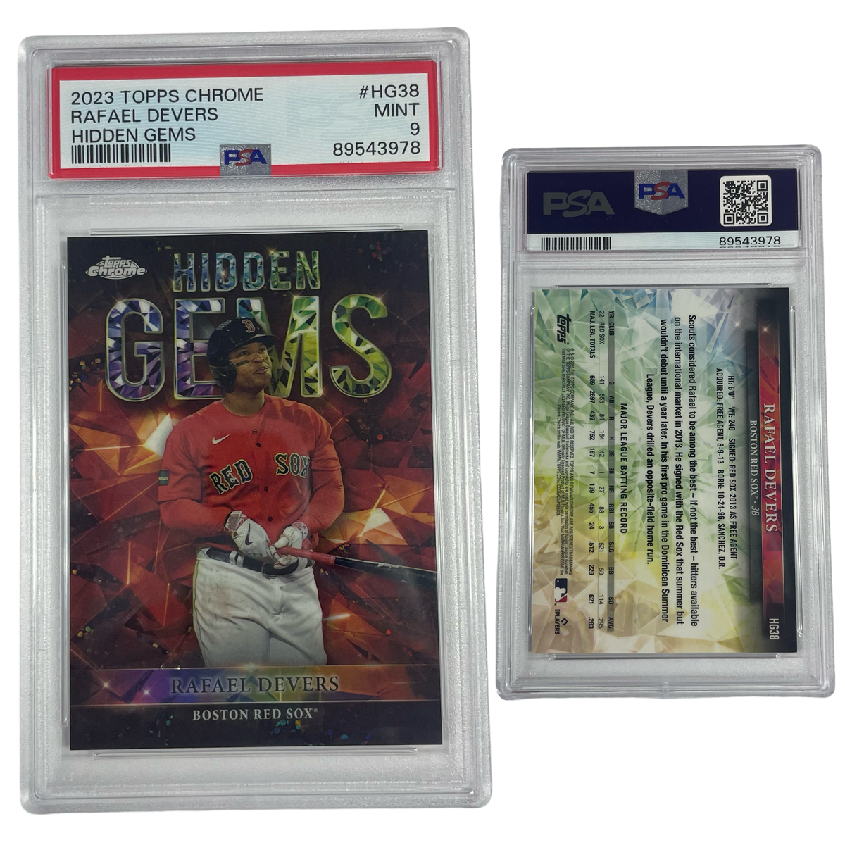 2023 Rafael Devers Topps Chrome Hidden Gems #HG38 PSA MINT 9 product image 1, provided for visual reference and product