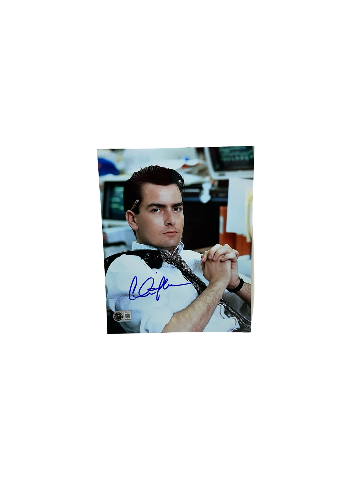Charlie Sheen Autographed Wallstreet Movie Solo Photo 8x10 BAS product image 1, provided for visual reference and product