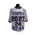 Brandon Jacobs Ahmad Bradshaw White Blue Lettering New York Giants Autographed Jersey Signed JSA COA product image 1,