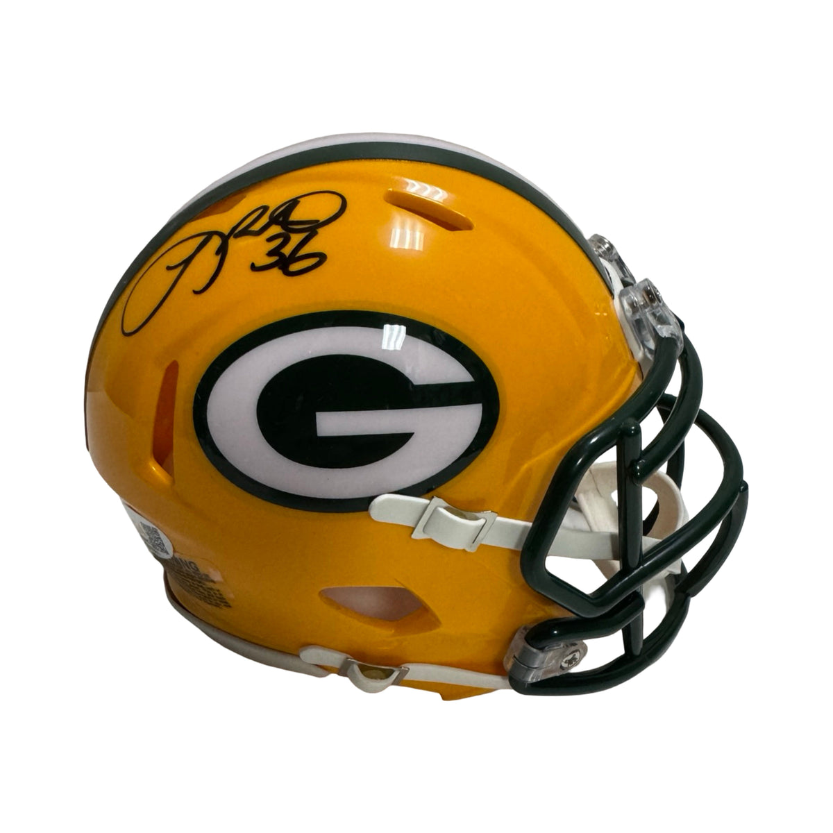 Leroy Butler Autographed Green Bay Packers Speed Mini Helmet JSA product image 1, provided for visual reference and product