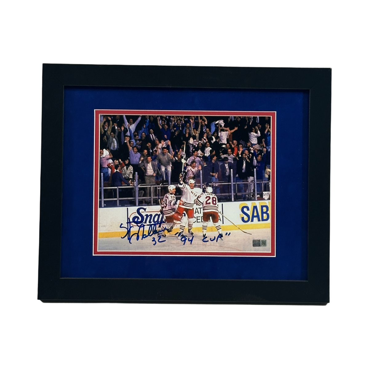 Stephane Matteau Autographed New York Rangers 8x10 "94 Cup" Inscription Steiner CX - Framed product image 1, provided for