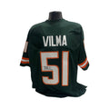 Jonathan Vilma Green Miami Hurricanes Autographed Jersey JSA product image 1, provided for visual reference and product