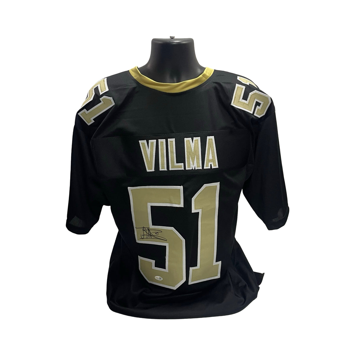 Jonathan Vilma New Orleans Saints Autographed Black Jersey JSA product image 1, provided for visual reference and product