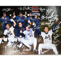 1986 New York Mets Team Autographed Team Sitting Champagne Celebration 16x20 Horizontal JSA product image 1, provided for