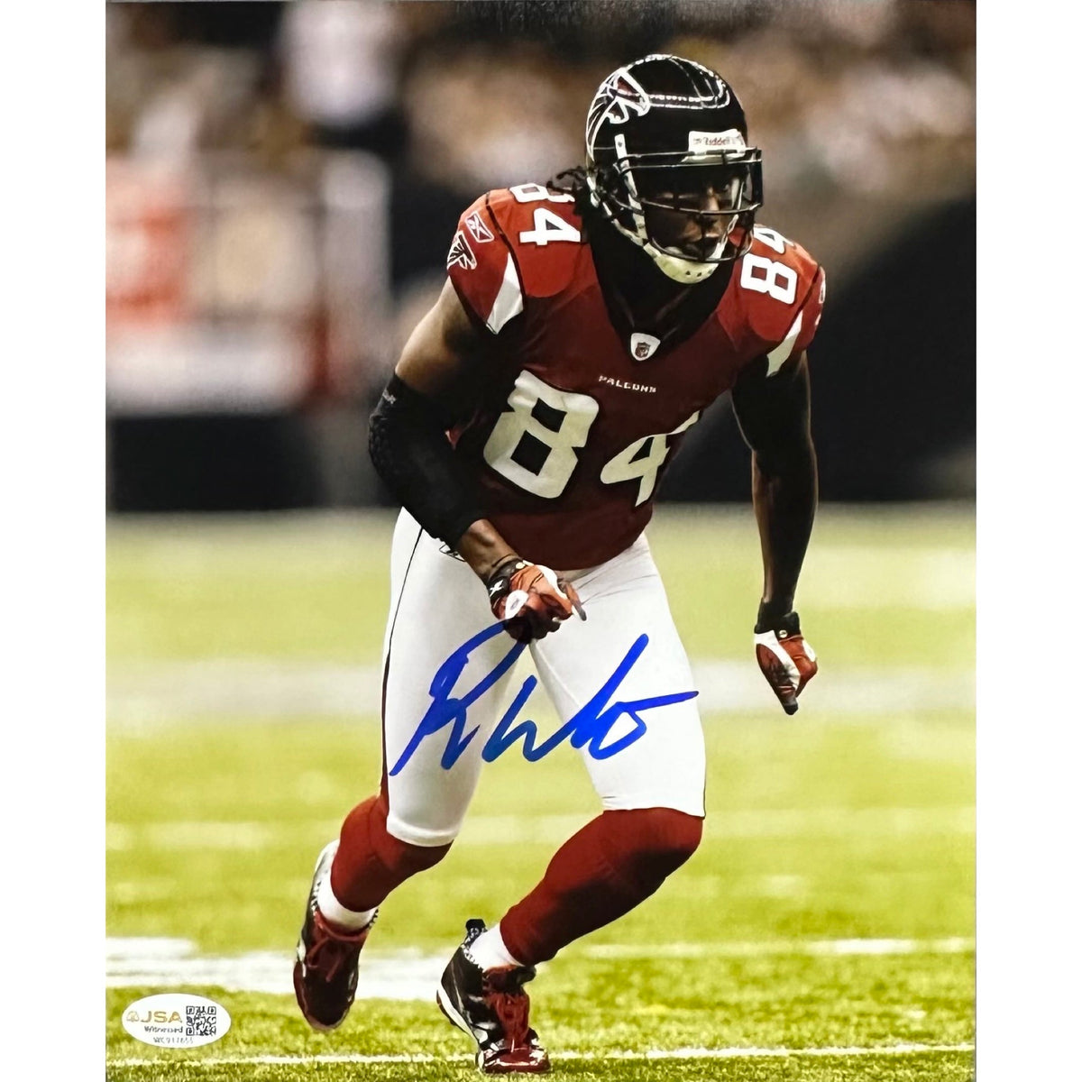 Roddy White Autographed Atlanta Falcons Runnin 8x10 Photo JSA COA product image 1, provided for visual reference and product