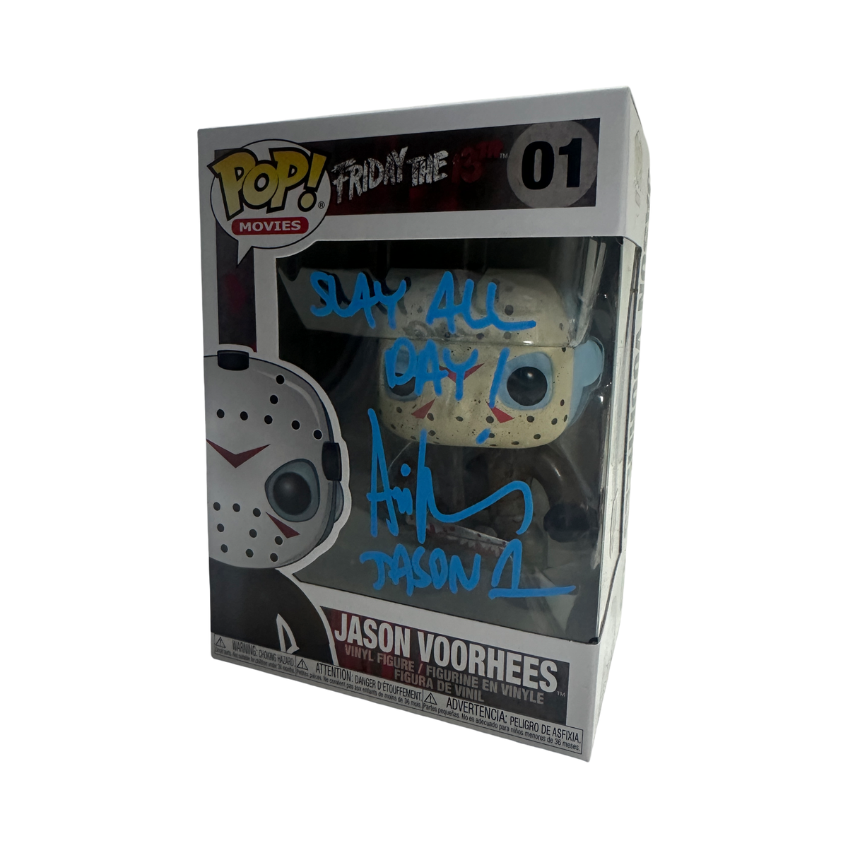 Ari Lehman Autographed Friday The 13th "Slay All Day!, Jason 1" Inscribed Jason Voorhees Funko Pop Blue Ink Beckett product