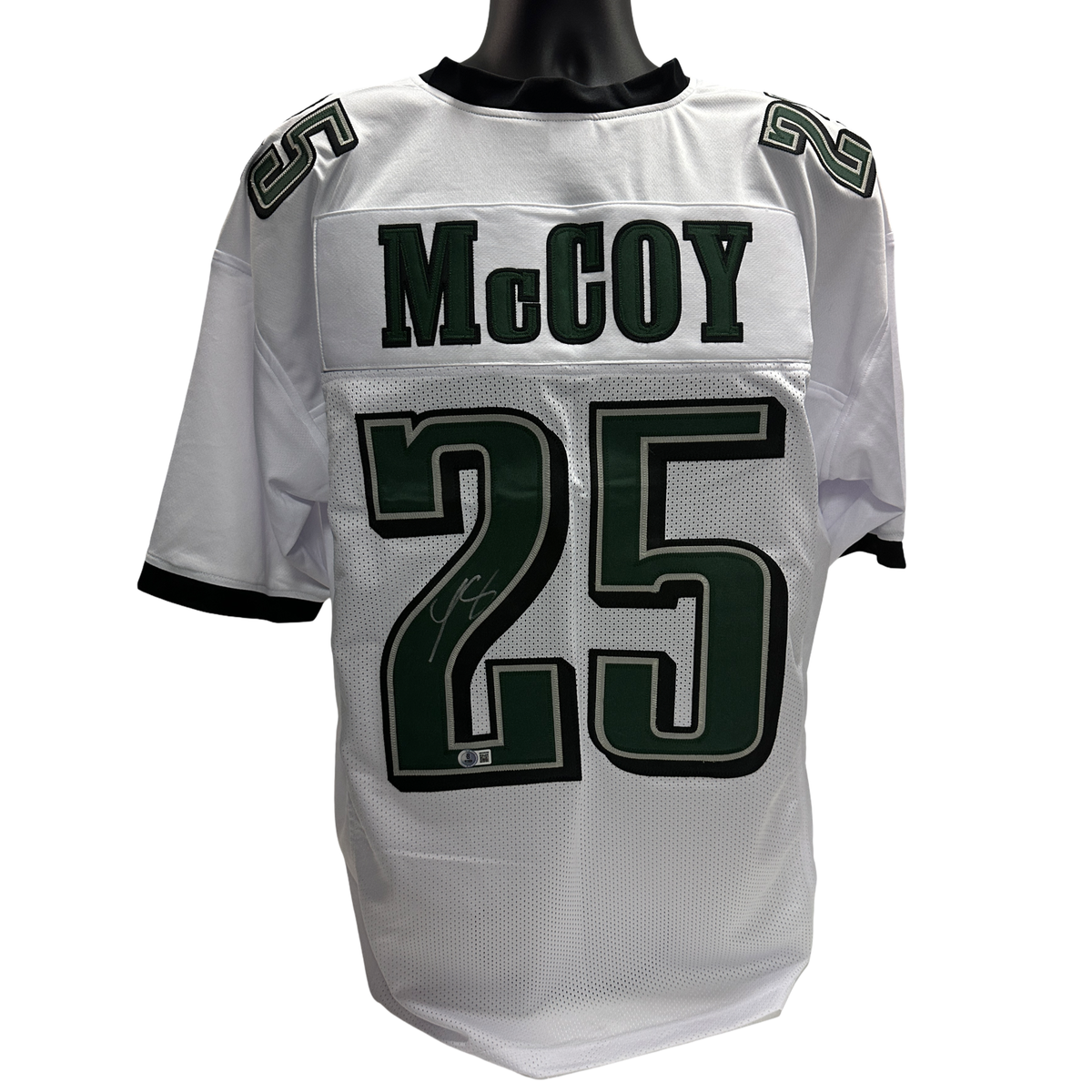 LeSean McCoy Autographed Philadelphia Eagles White Jersey Beckett product image 1, provided for visual reference and product