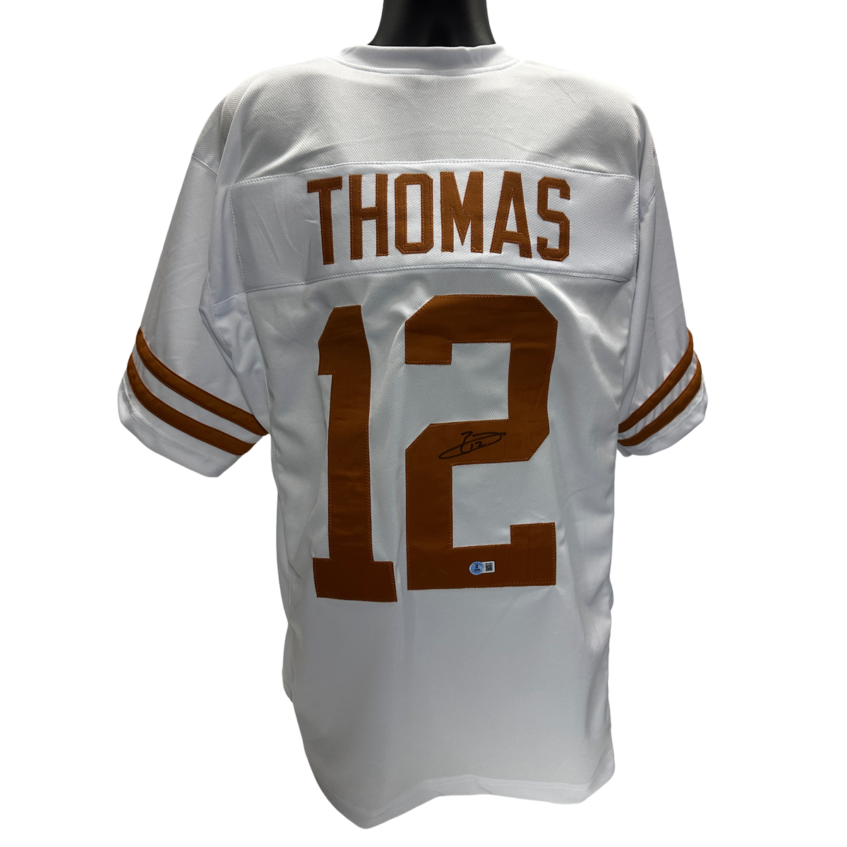 Earl Thomas III Autographed Texas Longhorns White Jersey Beckett product image 1, provided for visual reference and product