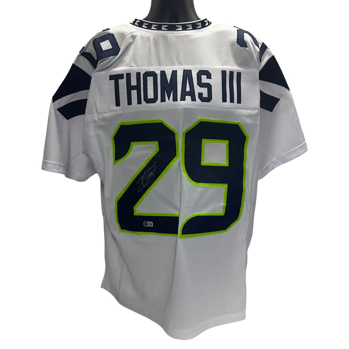 Earl Thomas III Autographed Seattle Seahawks White Jersey Beckett product image 1, provided for visual reference and product