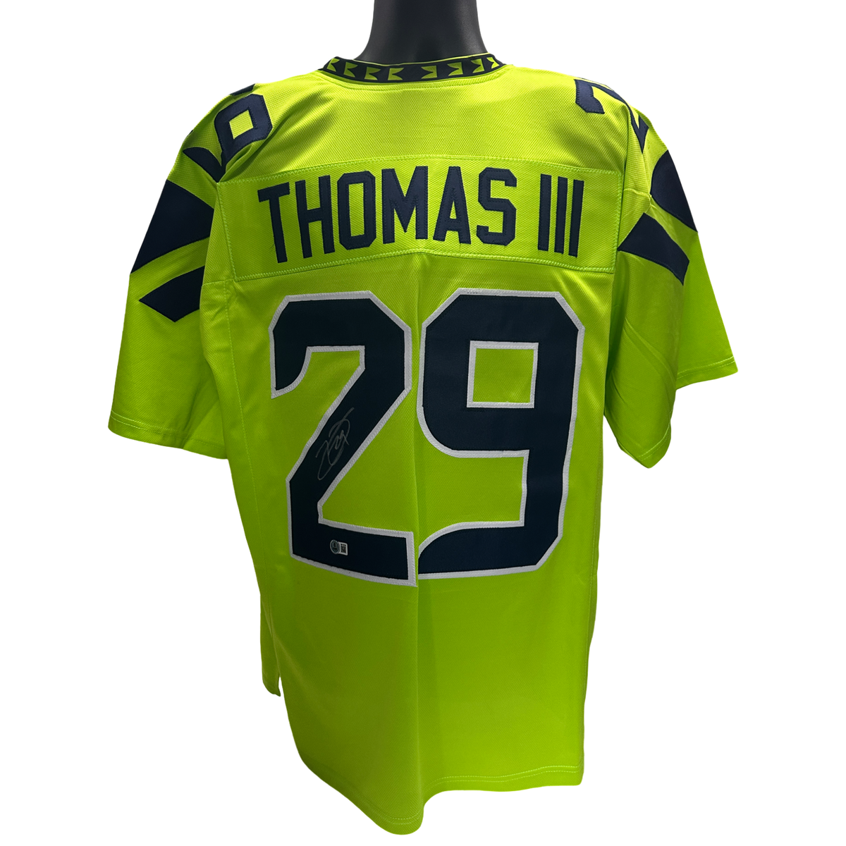 Earl Thomas III Autographed Seattle Seahawks Color Rush Jersey Beckett product image 1, provided for visual reference and