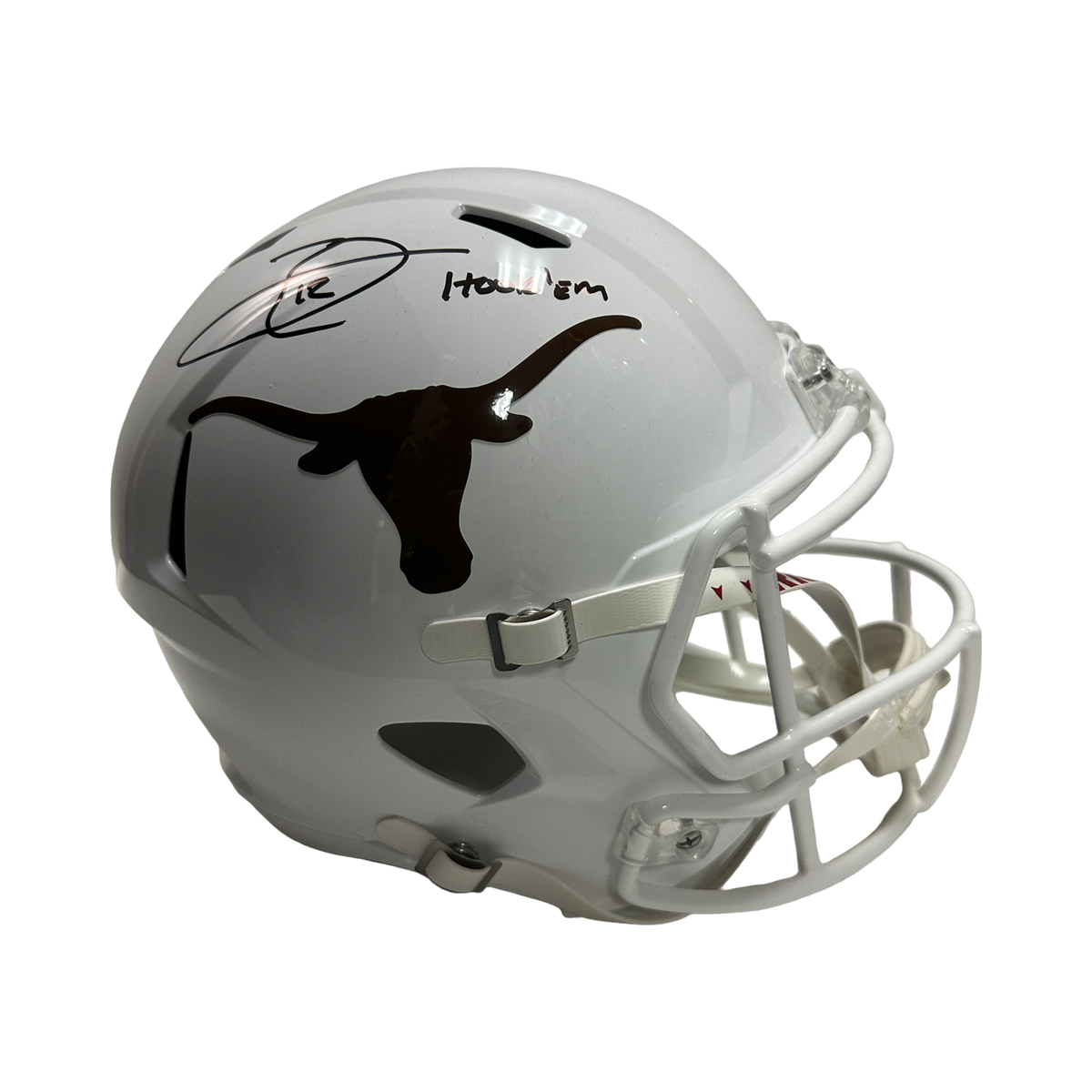 Earl Thomas III Autographed Texas Longhorns "Hook Em" Inscribed White Replica Helmet Beckett product image 1, provided for