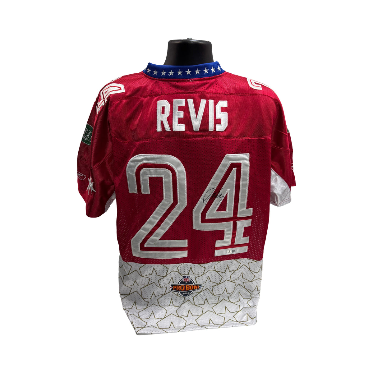 Darrelle Revis Autographed New York Jets Pro Bowl Jersey Beckett BAS product image 1, provided for visual reference and