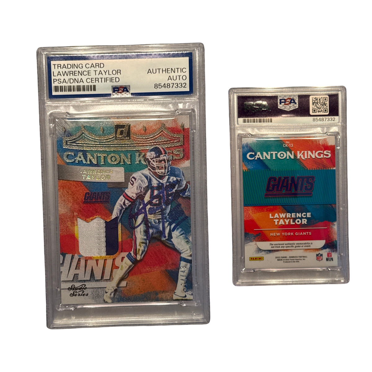 2022 Lawrence Taylor Panini Donruss Canton Kings Patch Autographed Card PSA AUto Authentic product image 1, provided for