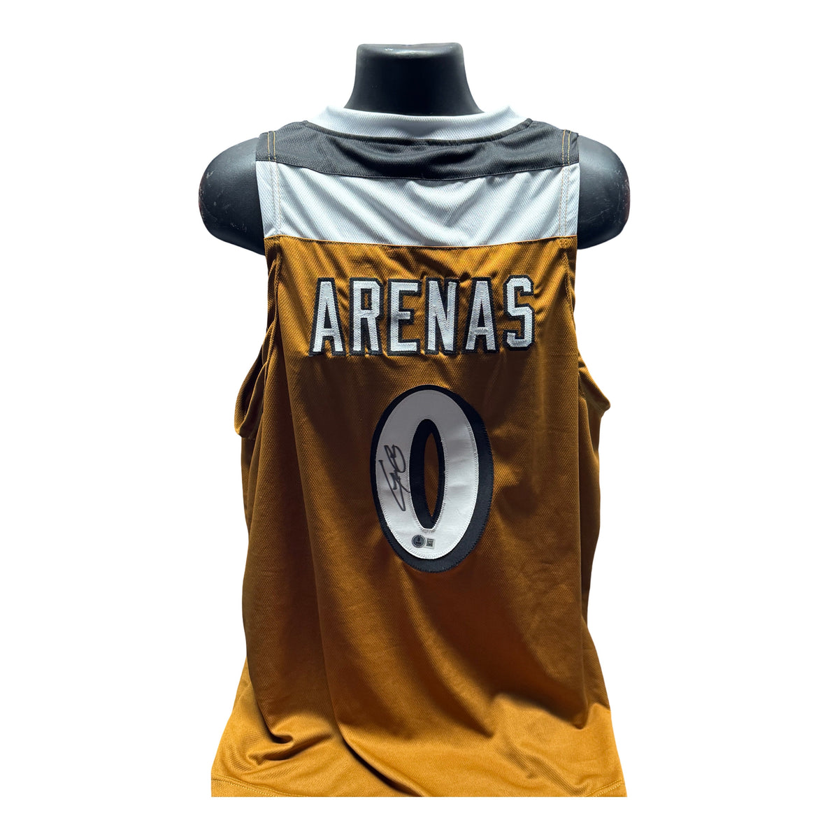 Gilbert Arenas Autographed Washington Wizards Brown Jersey Beckett BAS product image 1, provided for visual reference and