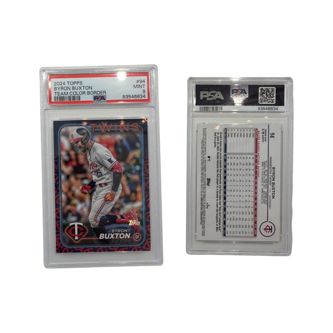 2024 Byron Buxton Topps Team Color Border #94 PSA MINT 9 product image 1, provided for visual reference and product detail