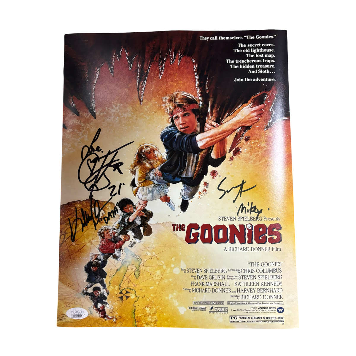 Sean Astin, Corey Feldman & Jonathan Ke Huy Quan Autographed The Goonies 11x14 Movie 11x14 JSA product image 1, provided for