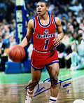 Muggsy Bogues Washinton Bullets Dribbling Autographed 8x10 JSA product image 1, provided for visual reference and product