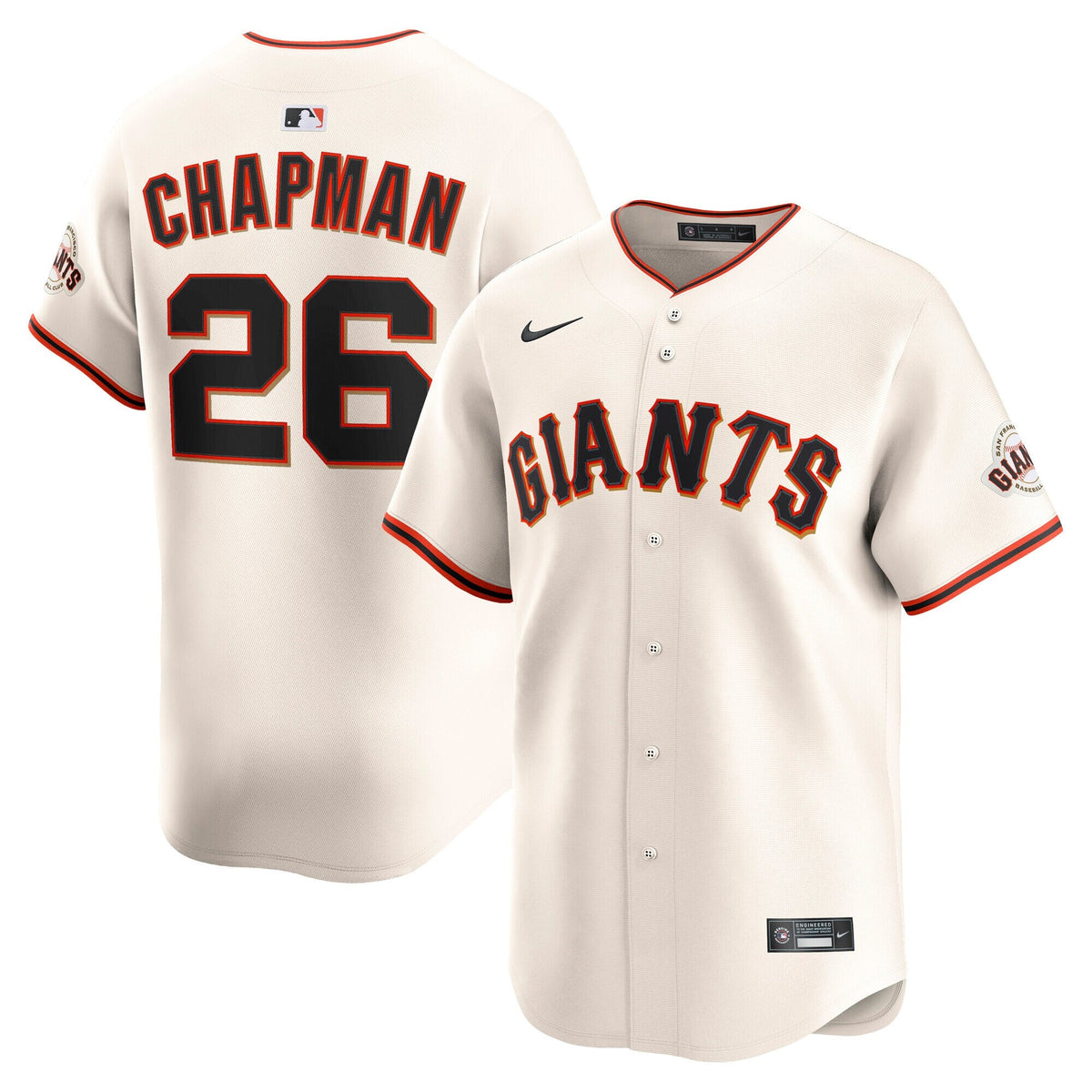 San Francisco Giants Matt Chapman Cream Home Limited Player Jersey product image 2, provided for visual reference and