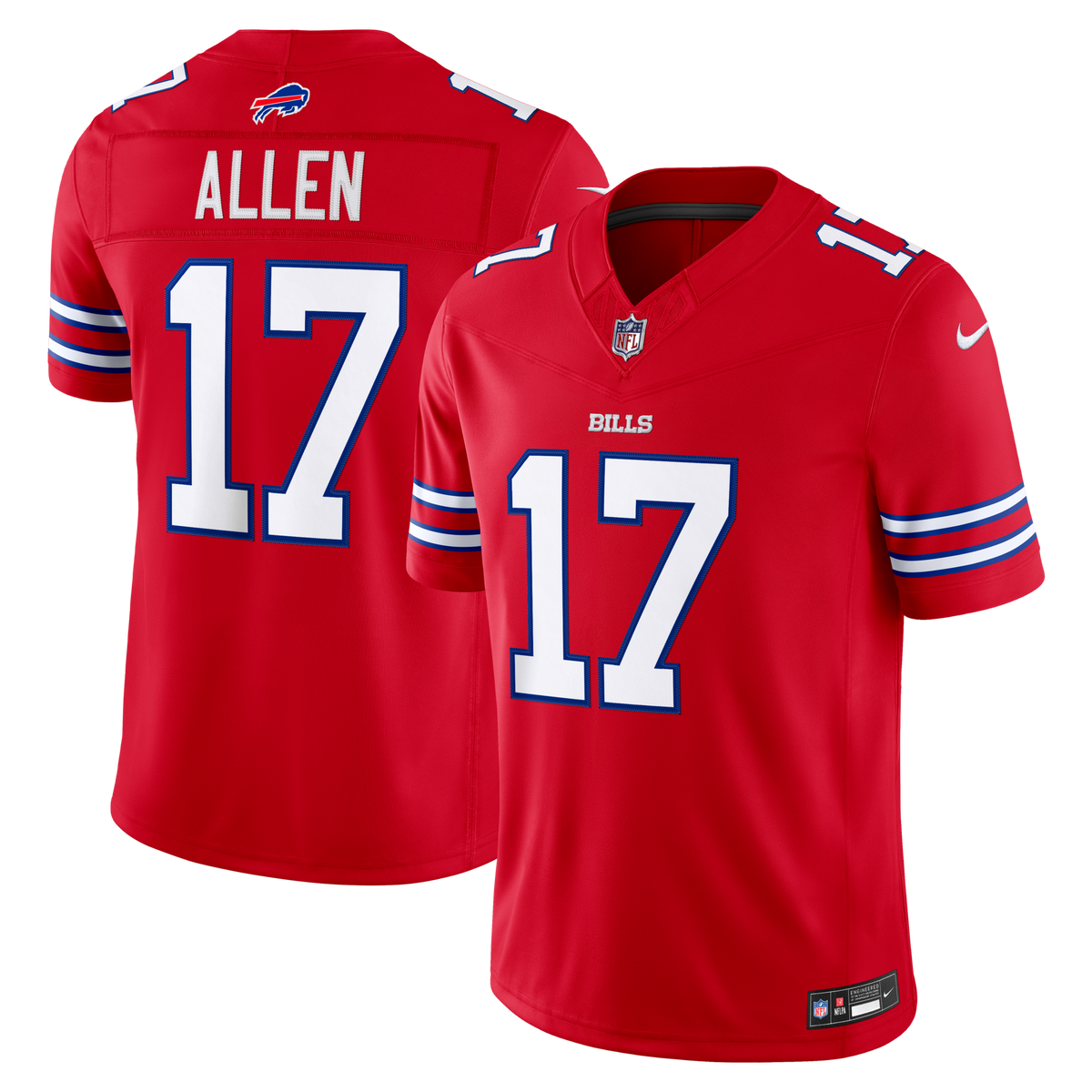 Buffalo Bills Josh Allen Red Alternate Vapor F.U.S.E. Stitched Limited Jersey product image 2, provided for visual reference