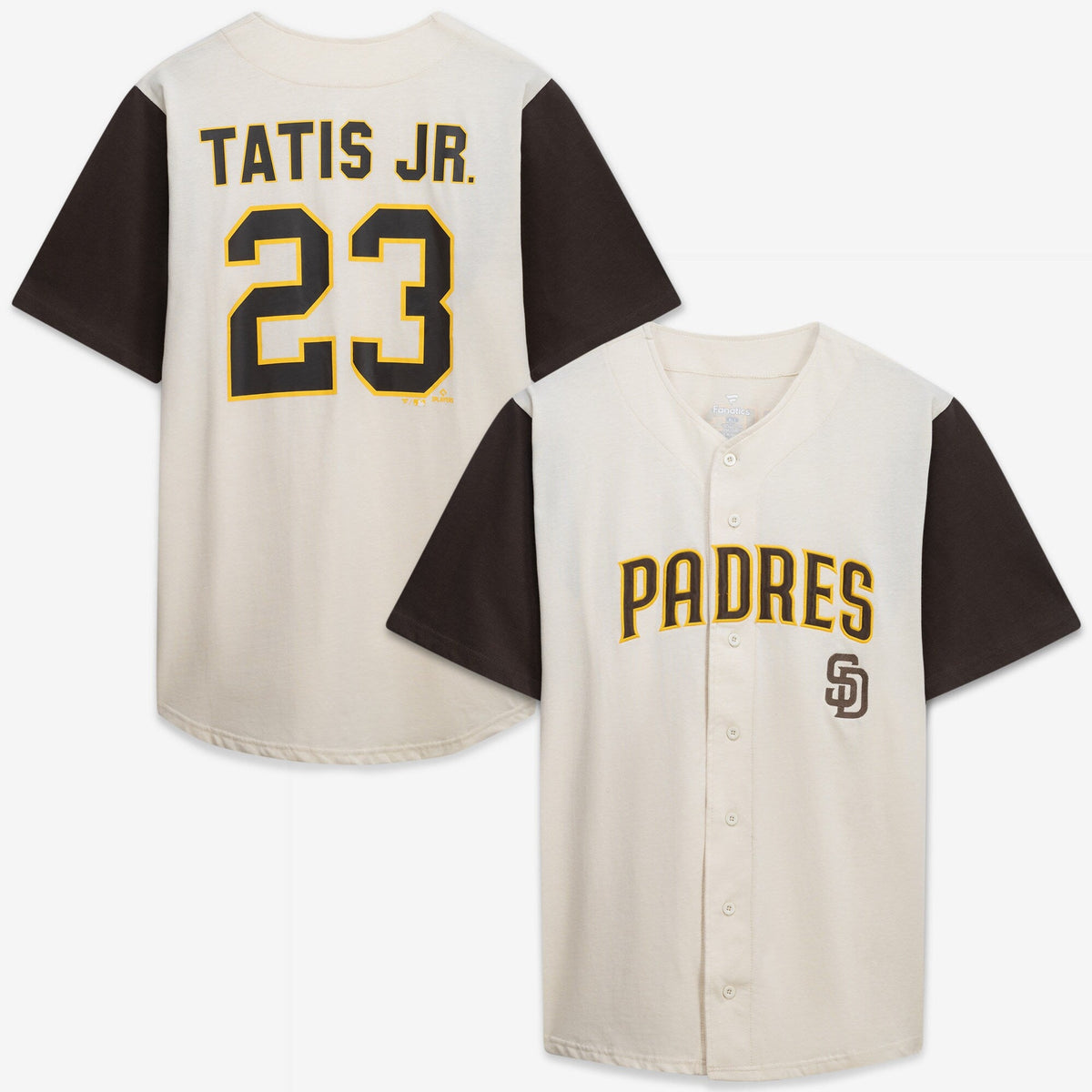San Diego Padres Cream/Brown Big & Tall Two-Color Fashion Jersey product image 2, provided for visual reference and product
