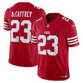 San Francisco 49ers Christian McCaffrey Scarlet Team Vapor F.U.S.E. Stitched Limited Jersey product image 1, provided for