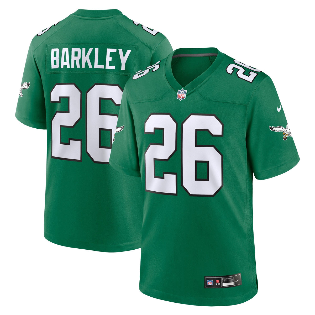 Philadelphia Eagles Saquon Barkley Kelly Green Alternate Game Jersey product image 1, provided for visual reference and