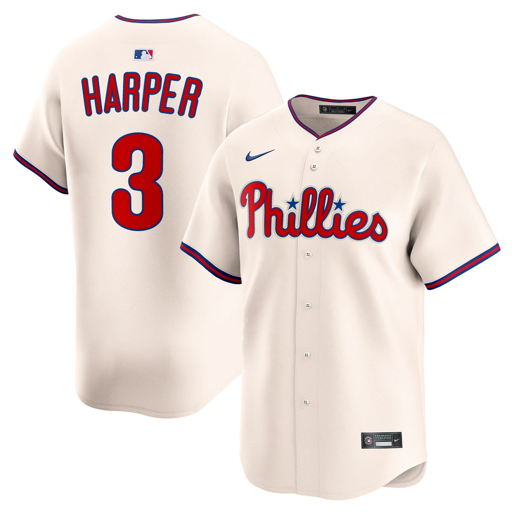 Philadelphia Phillies Bryce Harper Cream Alternate Limited Jersey product image 1, provided for visual reference and product