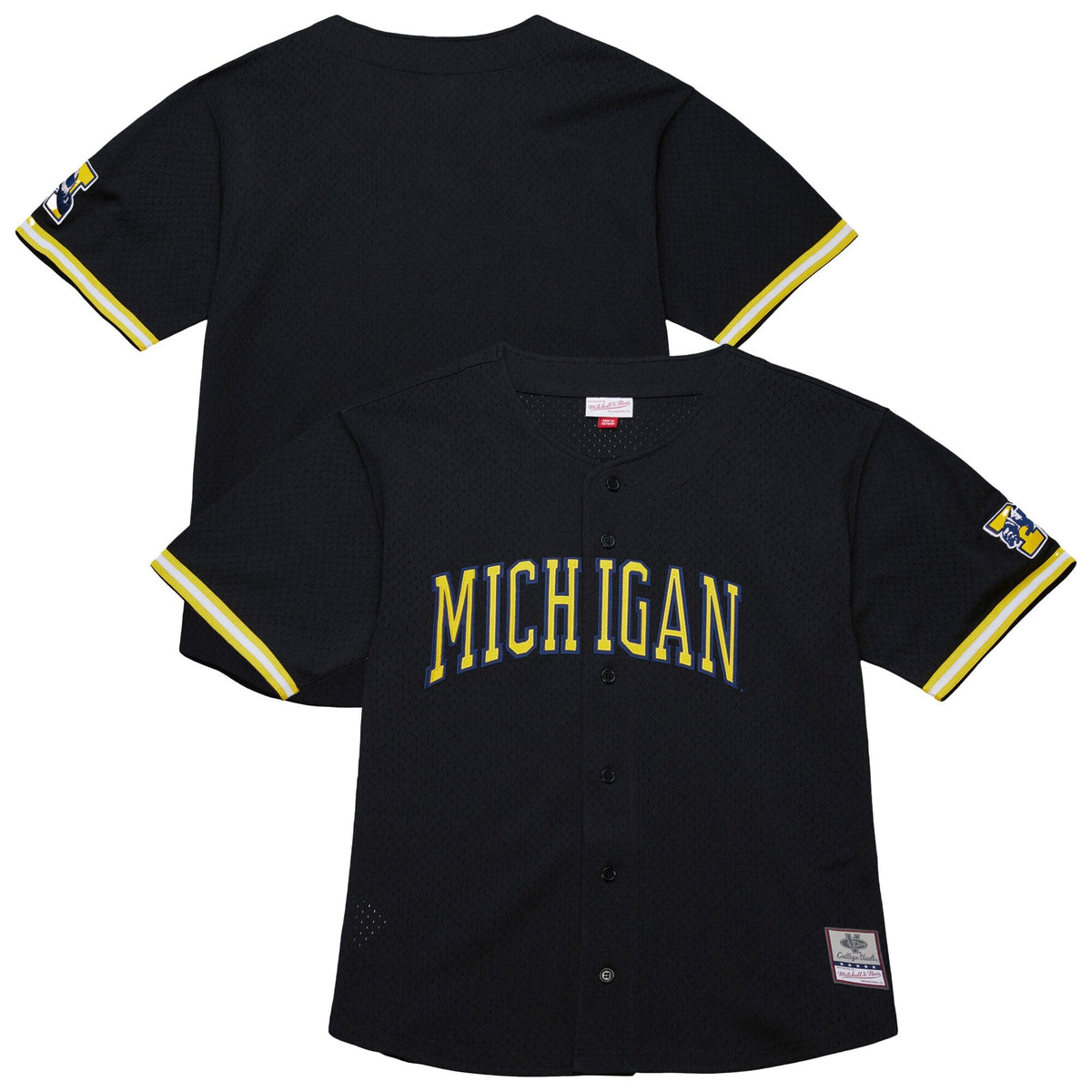 Michigan Wolverines On The Clock Full-Button Fashion Jersey - Black product image 2, provided for visual reference and