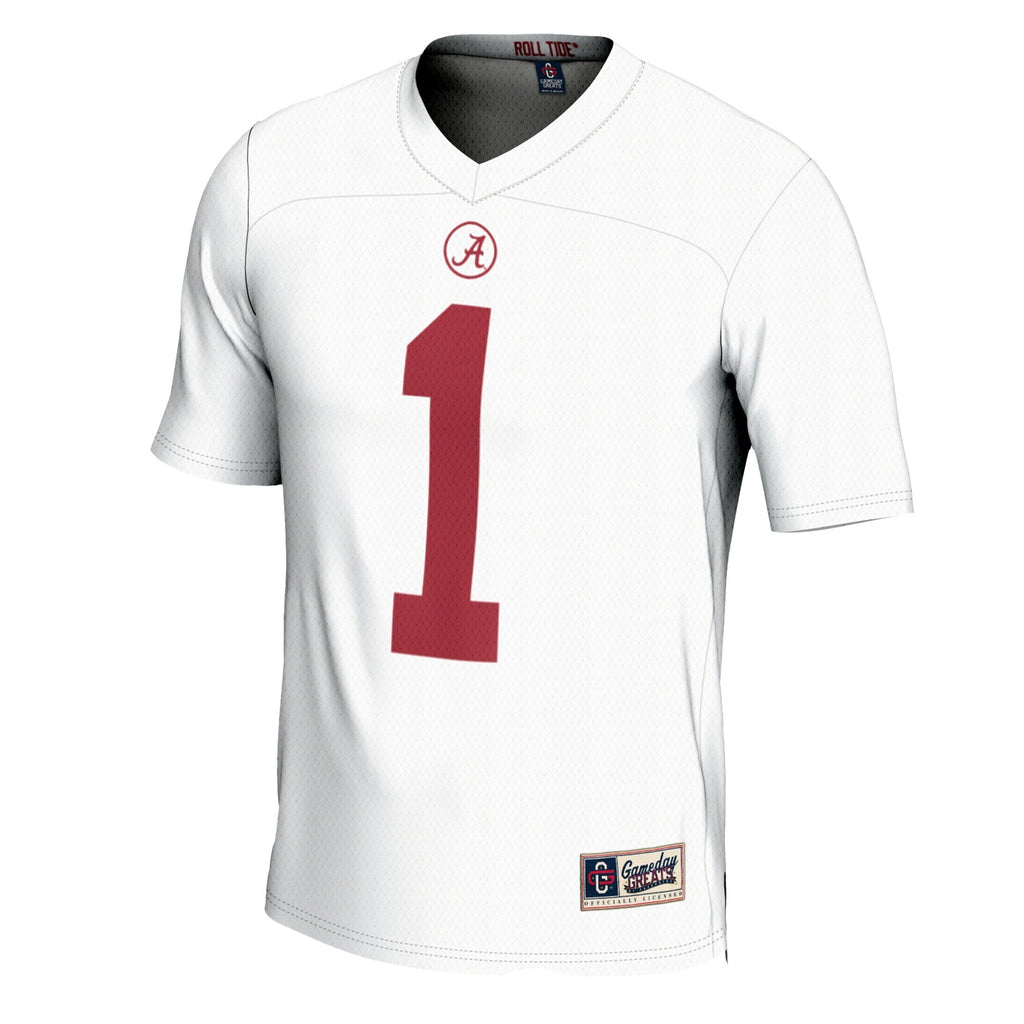 #1 Alabama Crimson Tide Football Jersey - White product image 3, provided for visual reference and product detail review
