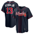 Atlanta Braves Ronald Acuña Jr. Navy Alternate Replica Jersey product image 1, provided for visual reference and product