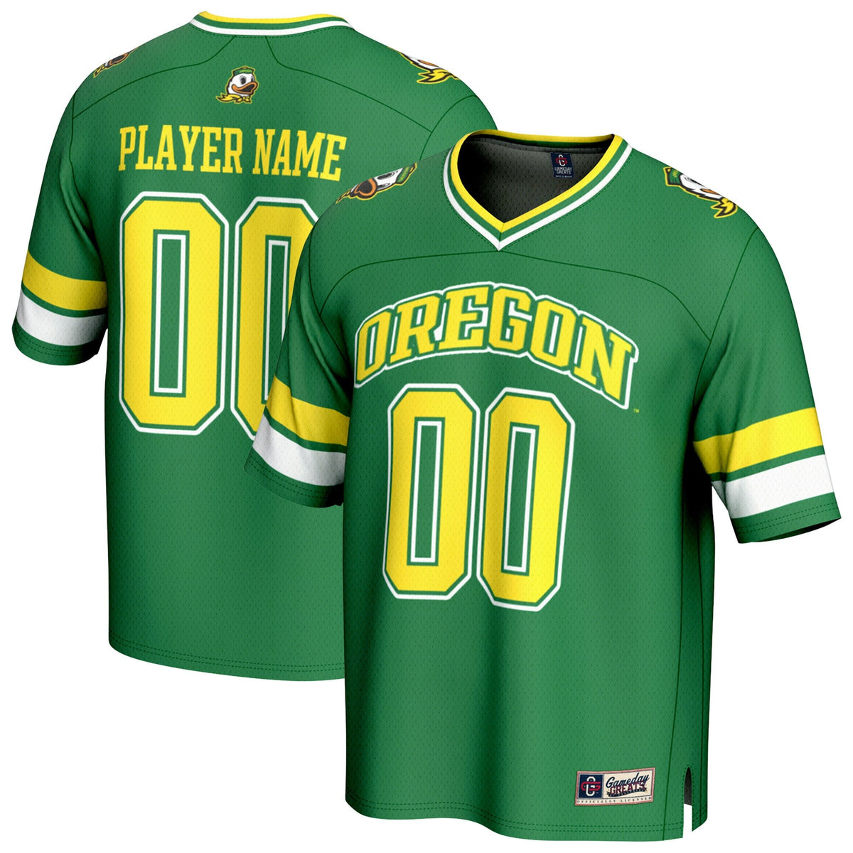 Oregon Ducks NIL Pick-A-Player Football Fashion Jersey - Green product image 1, provided for visual reference and product