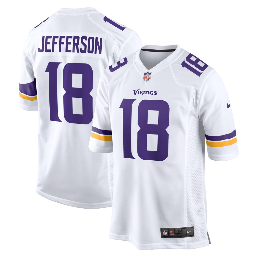 Minnesota Vikings Justin Jefferson White Game Player Jersey product image 2, provided for visual reference and product