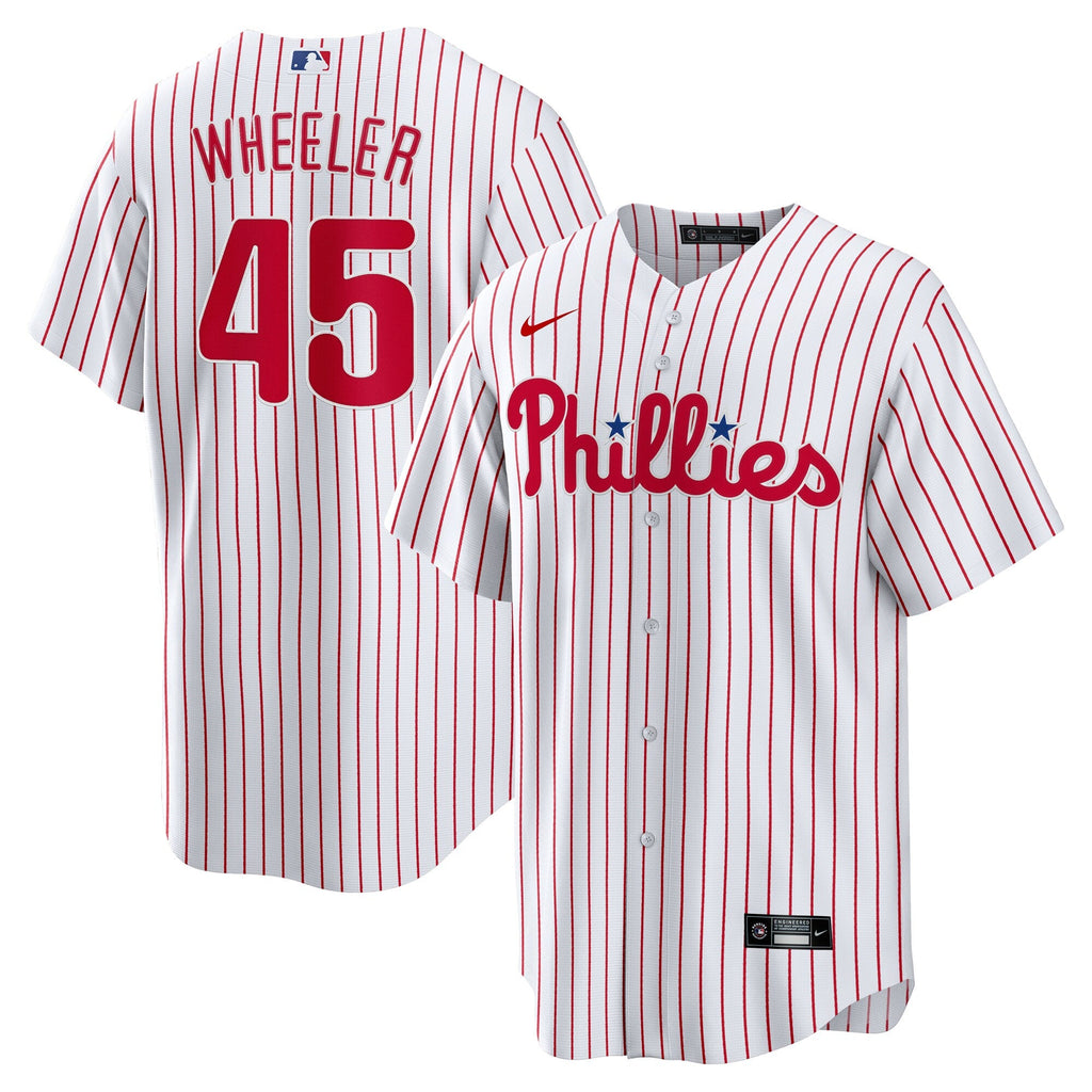 Philadelphia Phillies Zack Wheeler White Home Replica Jersey product image 2, provided for visual reference and product