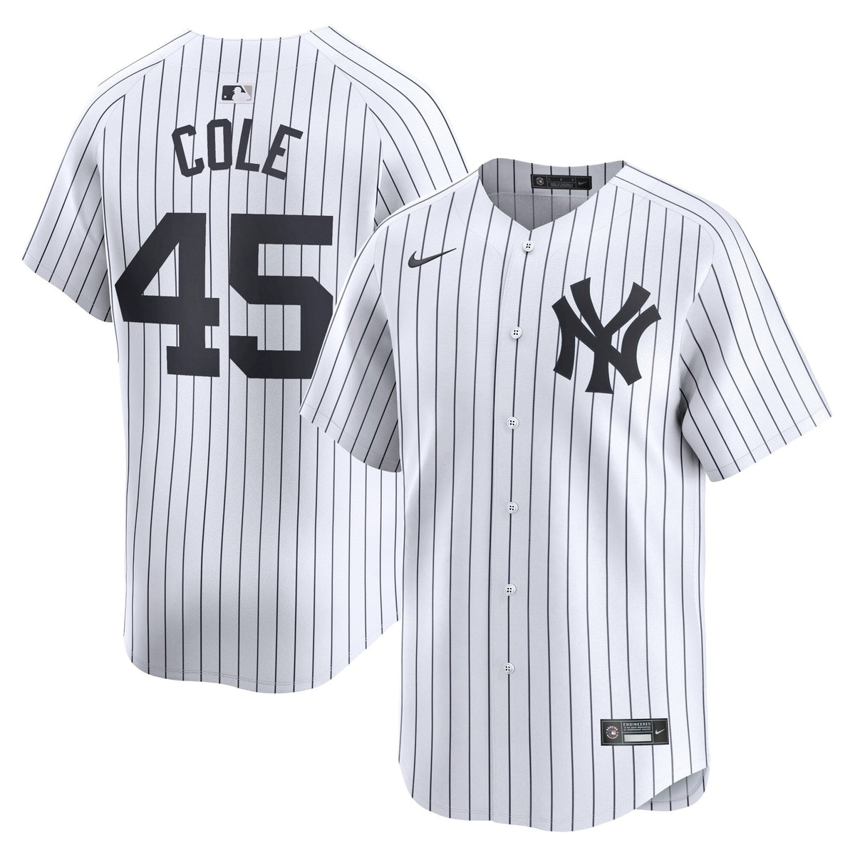 New York Yankees Gerrit Cole White Home Limited Player Jersey product image 1, provided for visual reference and product