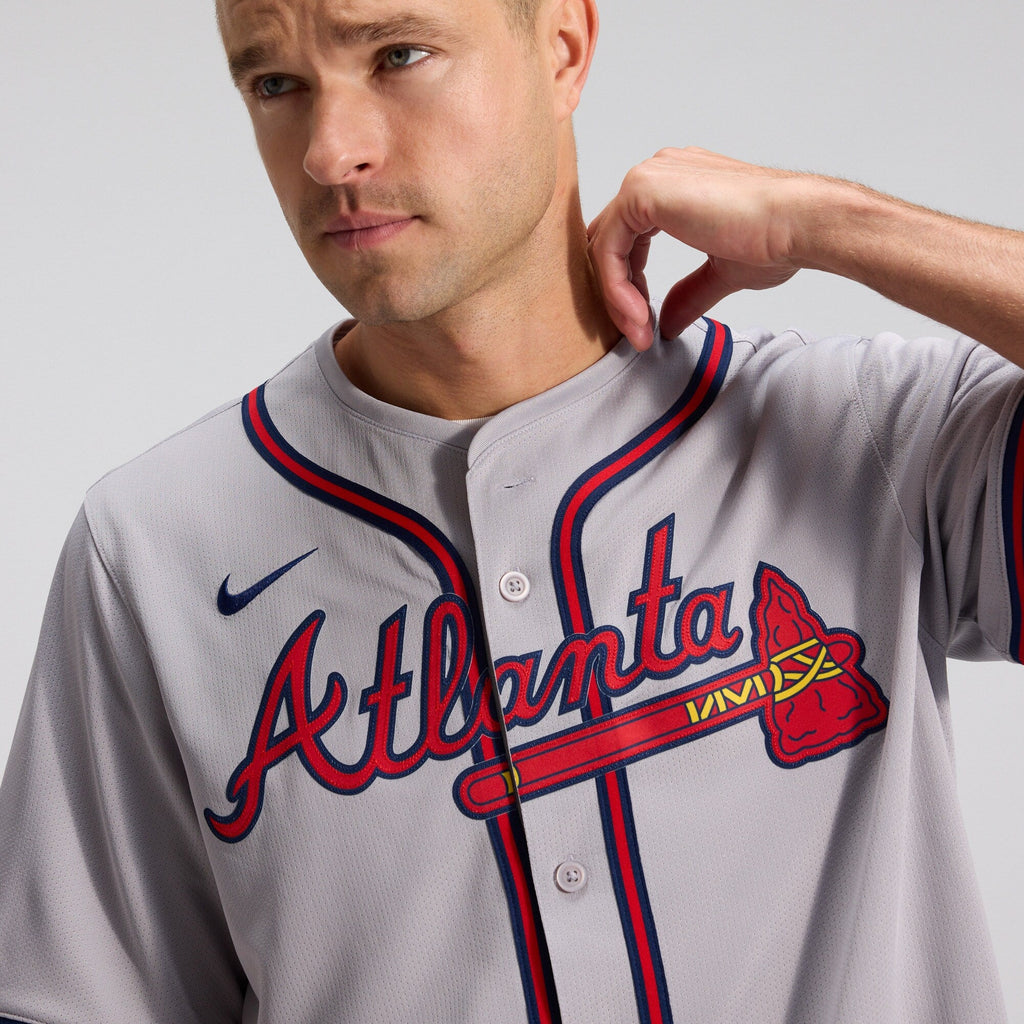 Atlanta Braves Ozzie Albies Gray Road Limited Player Jersey product image 11, provided for visual reference and product