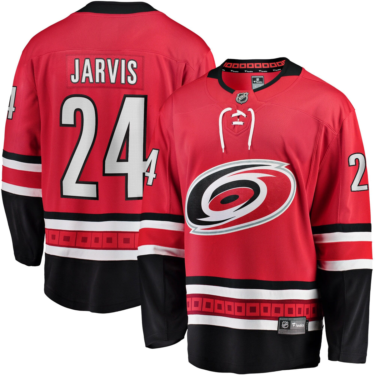 Carolina Hurricanes Seth Jarvis Red Alternate Breakaway Player Jersey product image 1, provided for visual reference and