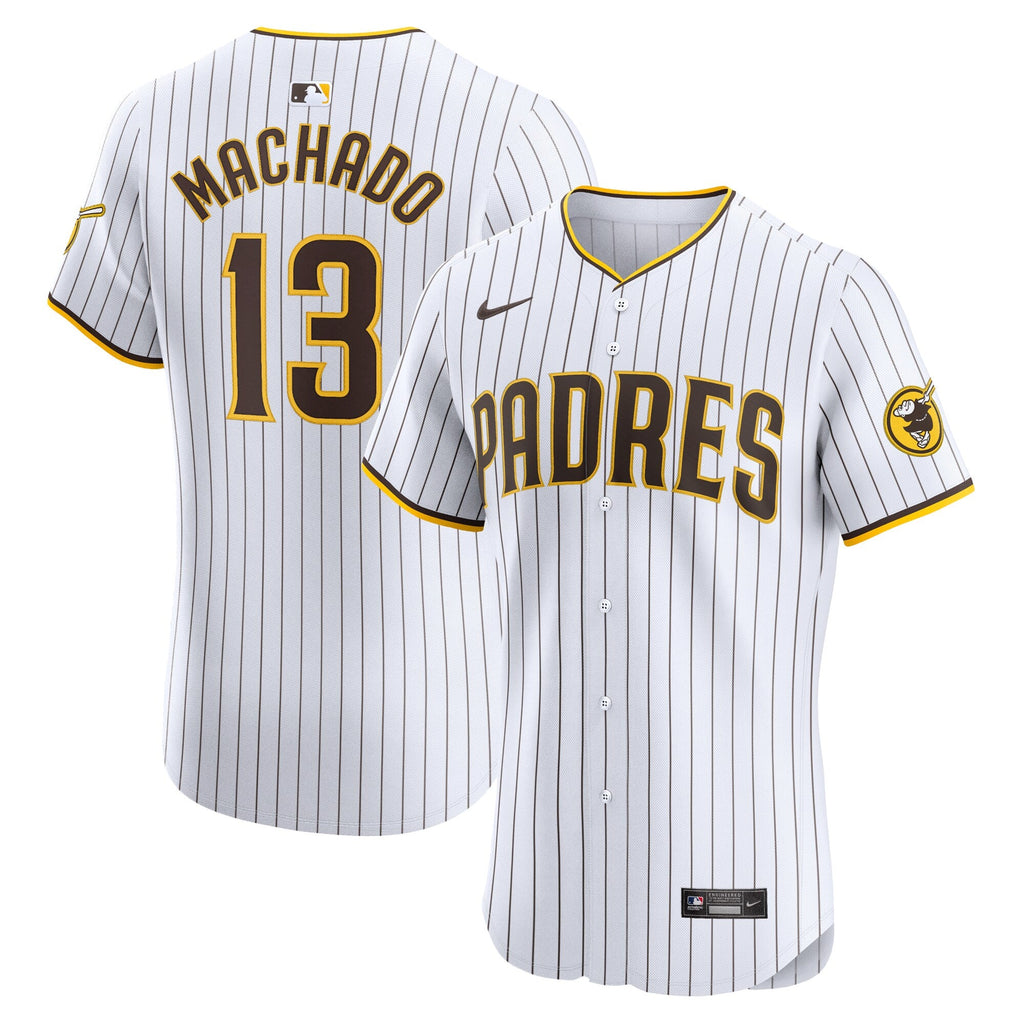 San Diego Padres Manny Machado White Home Elite Jersey product image 1, provided for visual reference and product detail